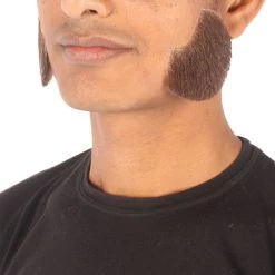 Men's Mutton Chops Human Hair Side Burns | Dark Brown Facial Hair | HPO