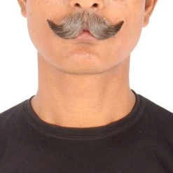 Men's Natural Mustache | Dark Brown | Human Facial Hair | HPO