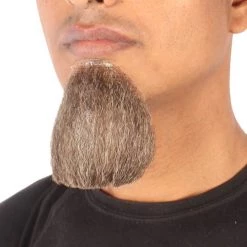 Men's Van Dyke Goatee Beard | Mix Grey Synthetic Facial Hair | HPO