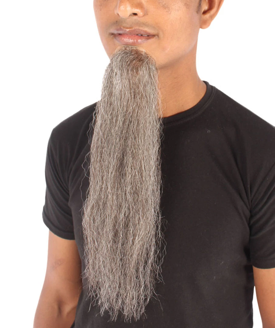 Men's Imperial Long Beard | Grey Synthetic Facial Hair | HPO
