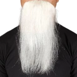 HalloweenPartyOnline Men's Imperial Long Wizard Beard | White Human Facial Hair | HPO