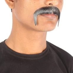Men's Horseshoe Mustache | Black Facial Hair | Human Hair | HPO
