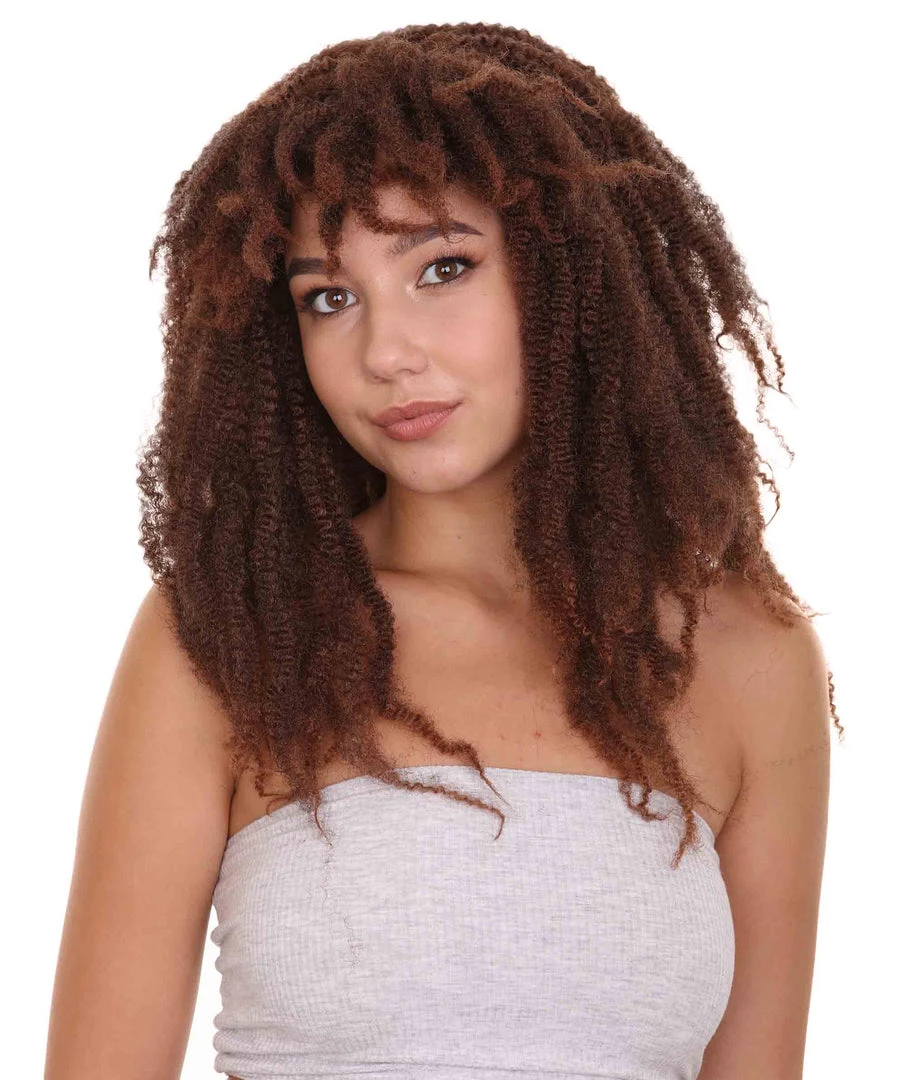 HPO Women's Mens Rasta Dreadlock Brown Wig | Plus Size Wig | Premium Breathable Capless Cap