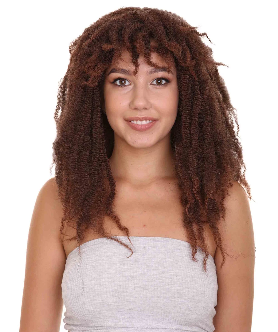 HPO Women's Mens Rasta Dreadlock Brown Wig | Plus Size Wig | Premium Breathable Capless Cap