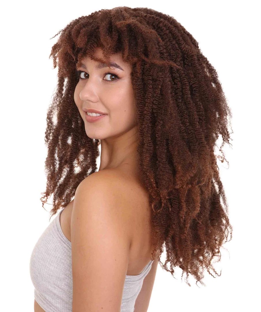 HPO Women's Mens Rasta Dreadlock Brown Wig | Plus Size Wig | Premium Breathable Capless Cap