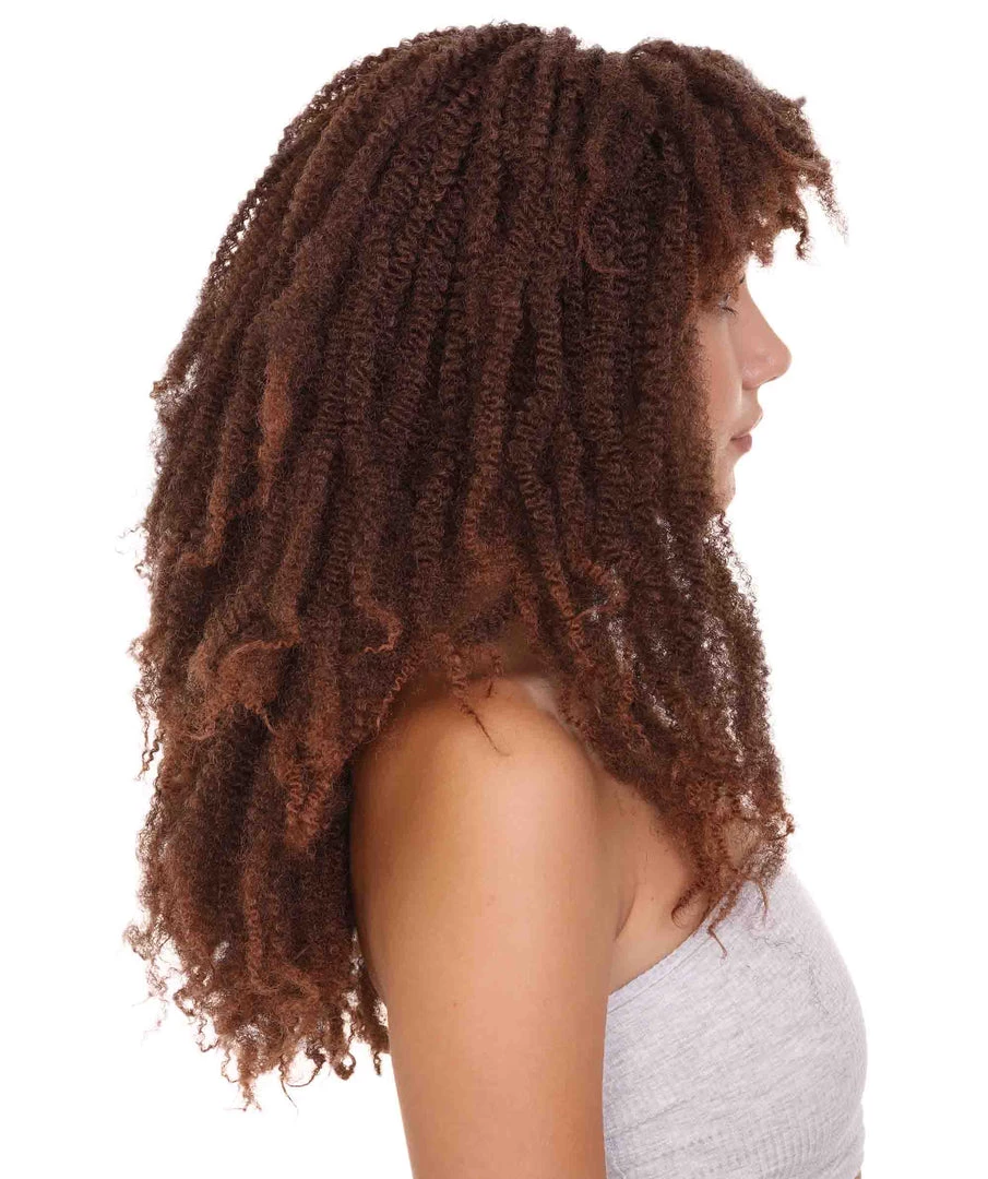 HPO Women's Mens Rasta Dreadlock Brown Wig | Plus Size Wig | Premium Breathable Capless Cap