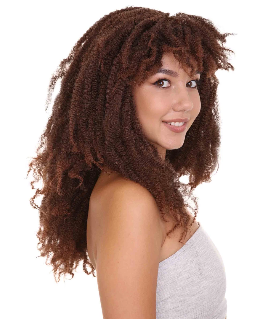 HPO Women's Mens Rasta Dreadlock Brown Wig | Plus Size Wig | Premium Breathable Capless Cap