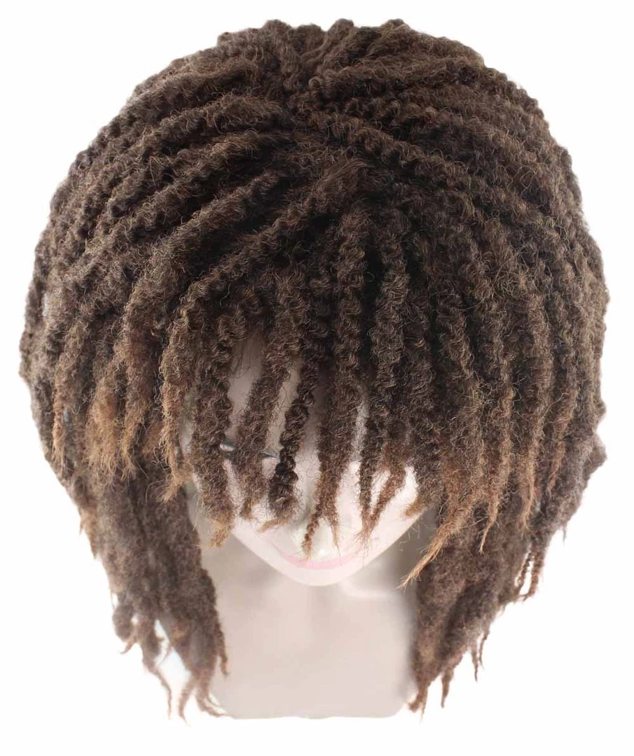 HPO Women's Mens Rasta Dreadlock Brown Wig | Plus Size Wig | Premium Breathable Capless Cap