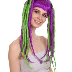 HPO Neon Dreadlock Wig | Fancy Cosplay Halloween Wig | Premium Breathable Capless Cap