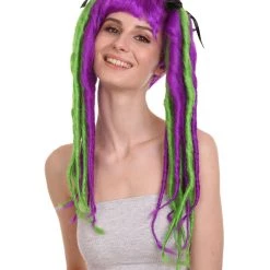 HPO Neon Dreadlock Wig | Fancy Cosplay Halloween Wig | Premium Breathable Capless Cap