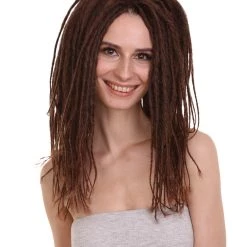 HPO Ombre Halloween Dreadlocks Style Women's Wig | Brown Hair | Premium Breathable Capless Cap