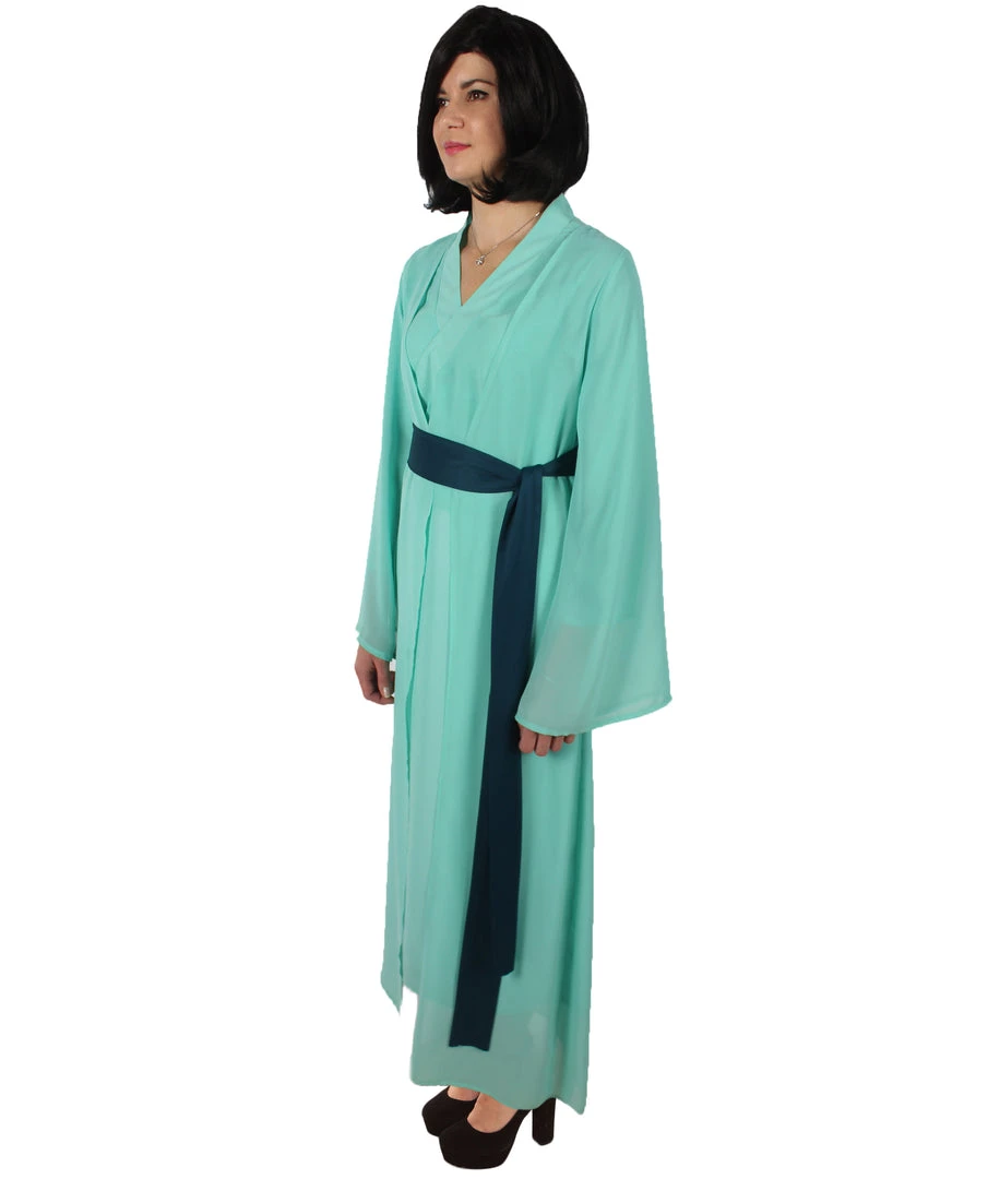 HPO Men's Adult Women’s Chinese Mythological Snake Pale Green Rob With Sash Costume