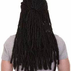 HPO Science Fiction Movie | Men's Long Length Braided Black Dreadlocks Wig | Premium Breathable Capless Cap