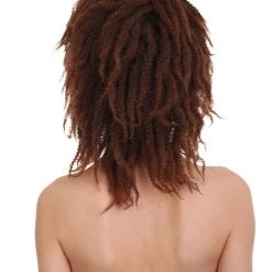 HPO Short Brown Dreadlock Women's Wig | Party Ready Fancy Cosplay Halloween Wig | Premium Breathable Capless Cap