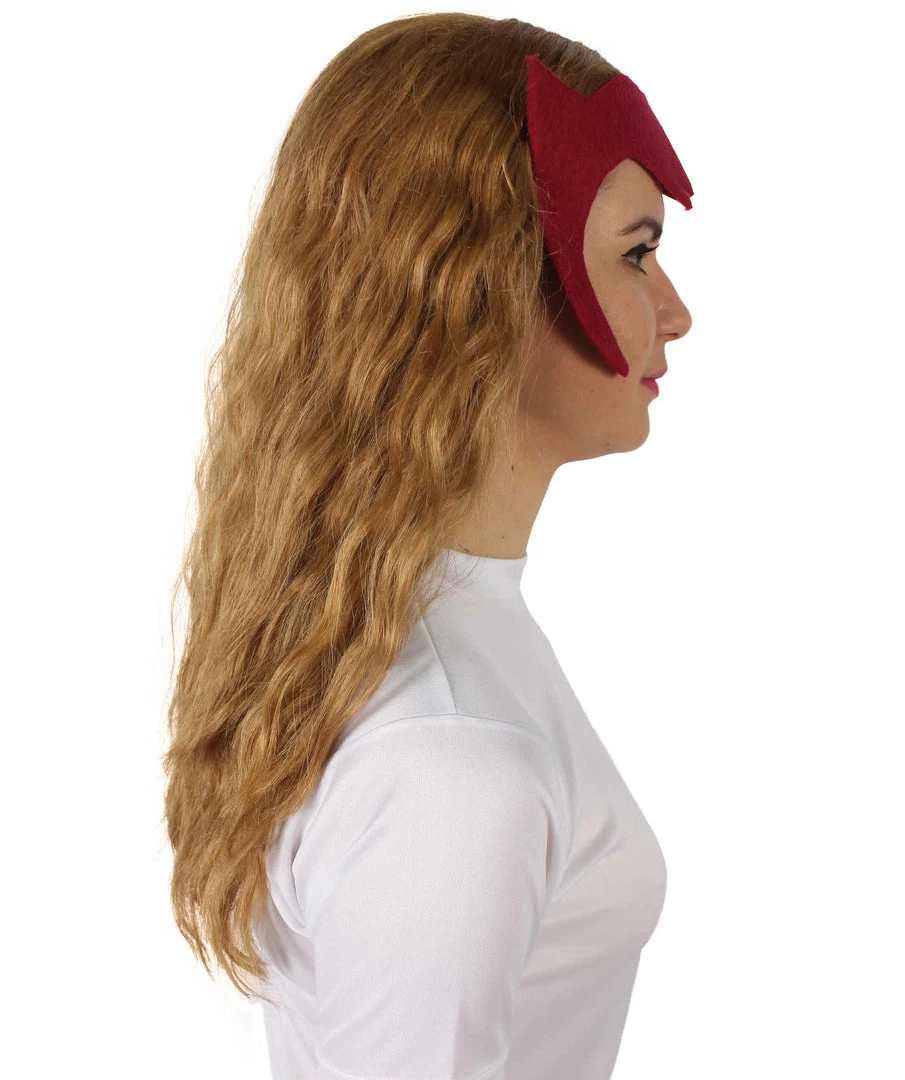 HPO Adult Women's Superhero Witch Wanda Golden Blonde Wig