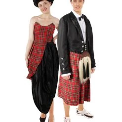 HPO Adult Women’s Christmas Movie Red Black Tartan Checked Couture Costume Men's