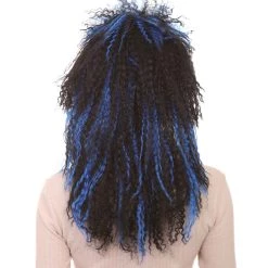 HPO Vampires Black And Blue Women's Wig | Dreadlock Horror Ghost Wig | Premium Breathable Capless Cap