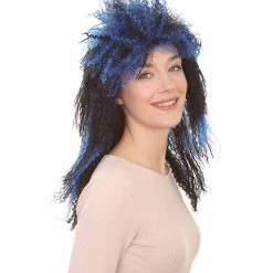 HPO Vampires Black And Blue Women's Wig | Dreadlock Horror Ghost Wig | Premium Breathable Capless Cap