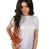 HPO Adult Women's Demon Manga Long Black And Flame-Orange Wig