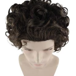 HPO Movie Mens Wig | Black Curly Cosplay Wig | Premium Breathable Capless Cap Men's