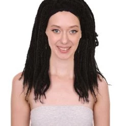 HPO Long Black Dreadlock Women's Wig | Human Hair Dreadlock Wig | Premium Breathable Capless Cap