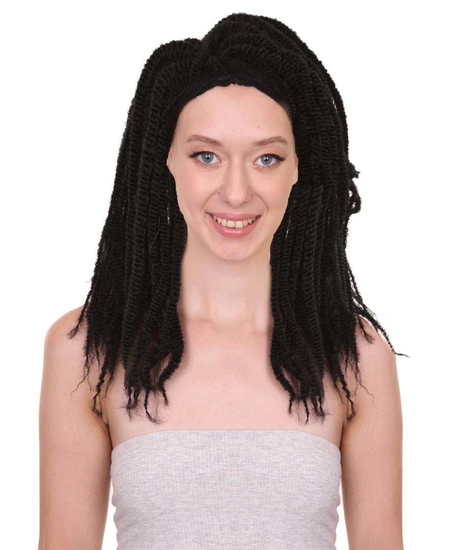 HPO Long Black Dreadlock Women's Wig | Human Hair Dreadlock Wig | Premium Breathable Capless Cap