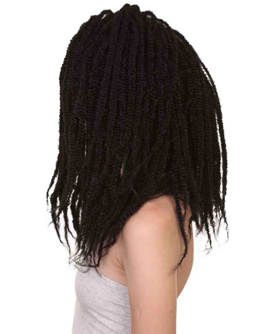 HPO Long Black Dreadlock Women's Wig | Human Hair Dreadlock Wig | Premium Breathable Capless Cap