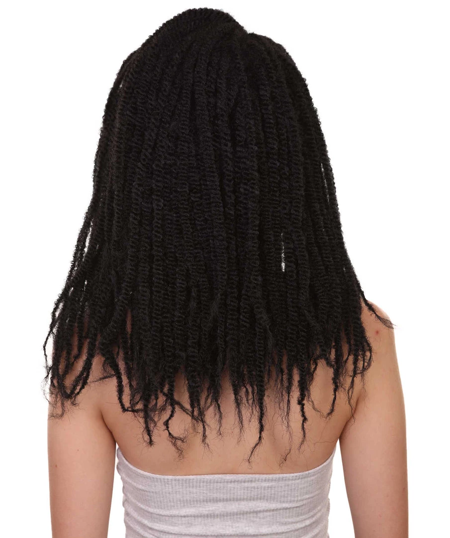 HPO Long Black Dreadlock Women's Wig | Human Hair Dreadlock Wig | Premium Breathable Capless Cap