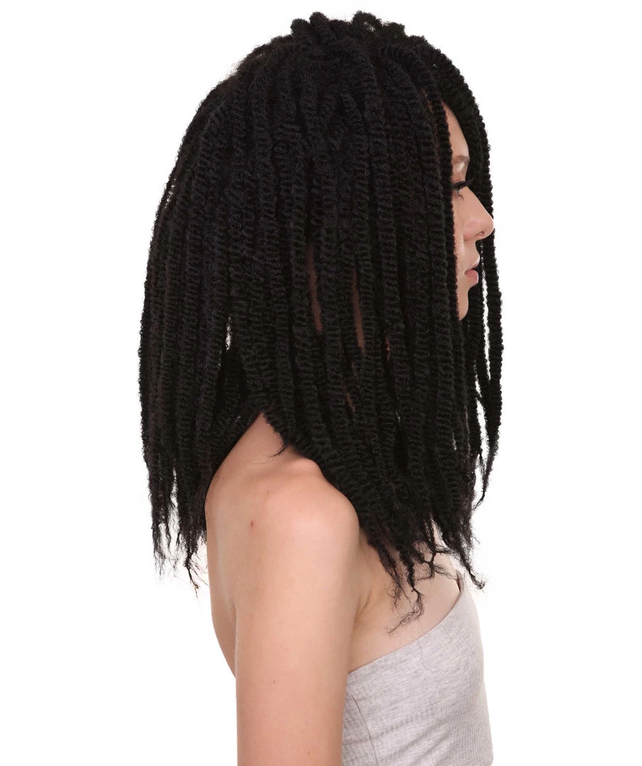 HPO Long Black Dreadlock Women's Wig | Human Hair Dreadlock Wig | Premium Breathable Capless Cap