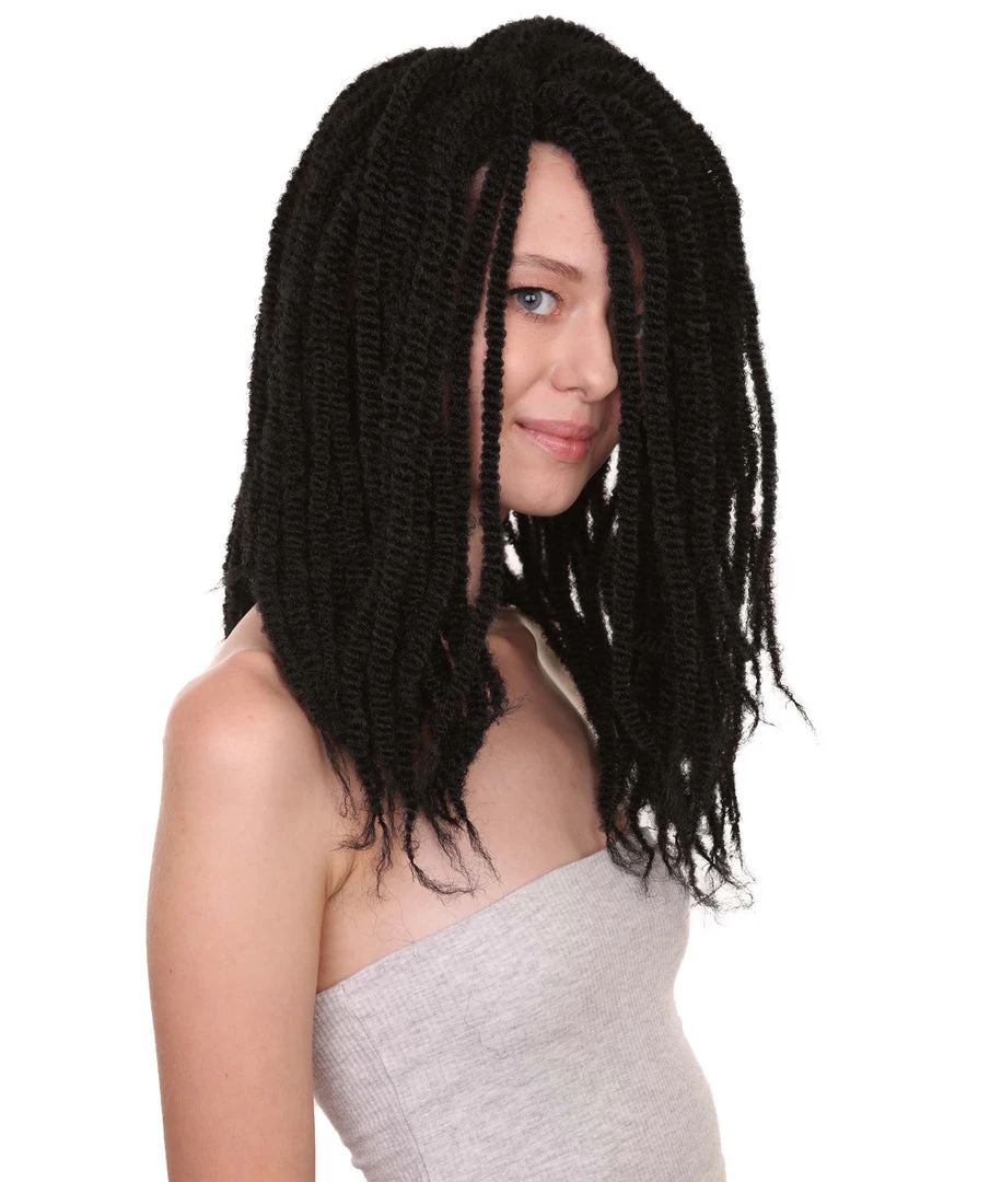 HPO Long Black Dreadlock Women's Wig | Human Hair Dreadlock Wig | Premium Breathable Capless Cap