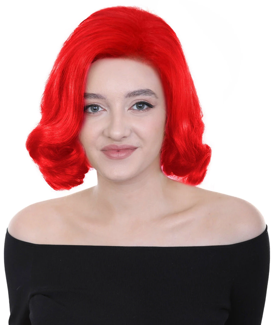 HPO Adult Women's Short Wavy Halloween Modern Wife Wig Multiple Color Options