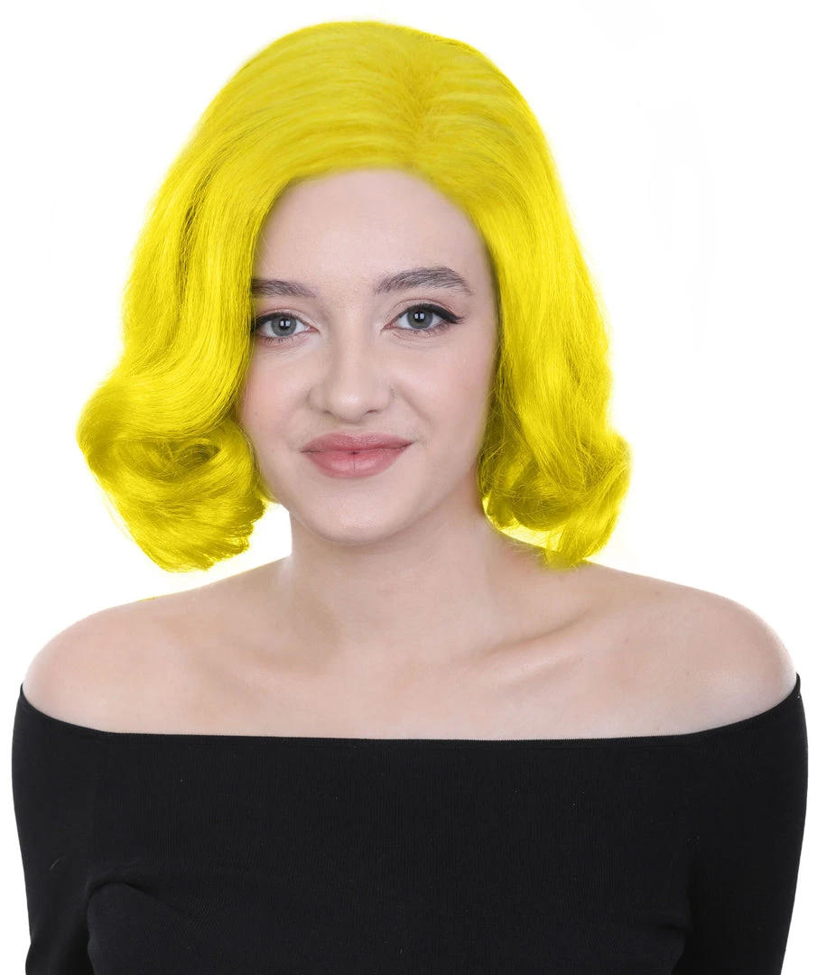 HPO Adult Women's Short Wavy Halloween Modern Wife Wig Multiple Color Options