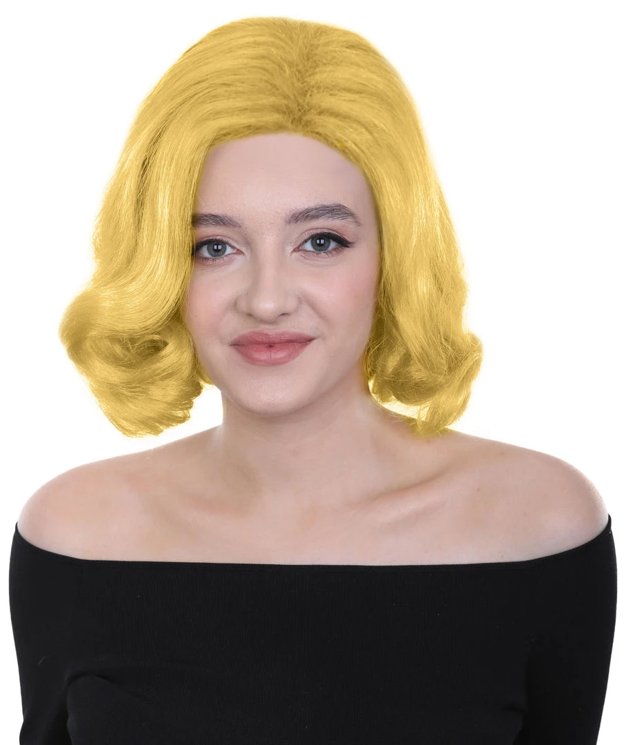 HPO Adult Women's Short Wavy Halloween Modern Wife Wig Multiple Color Options