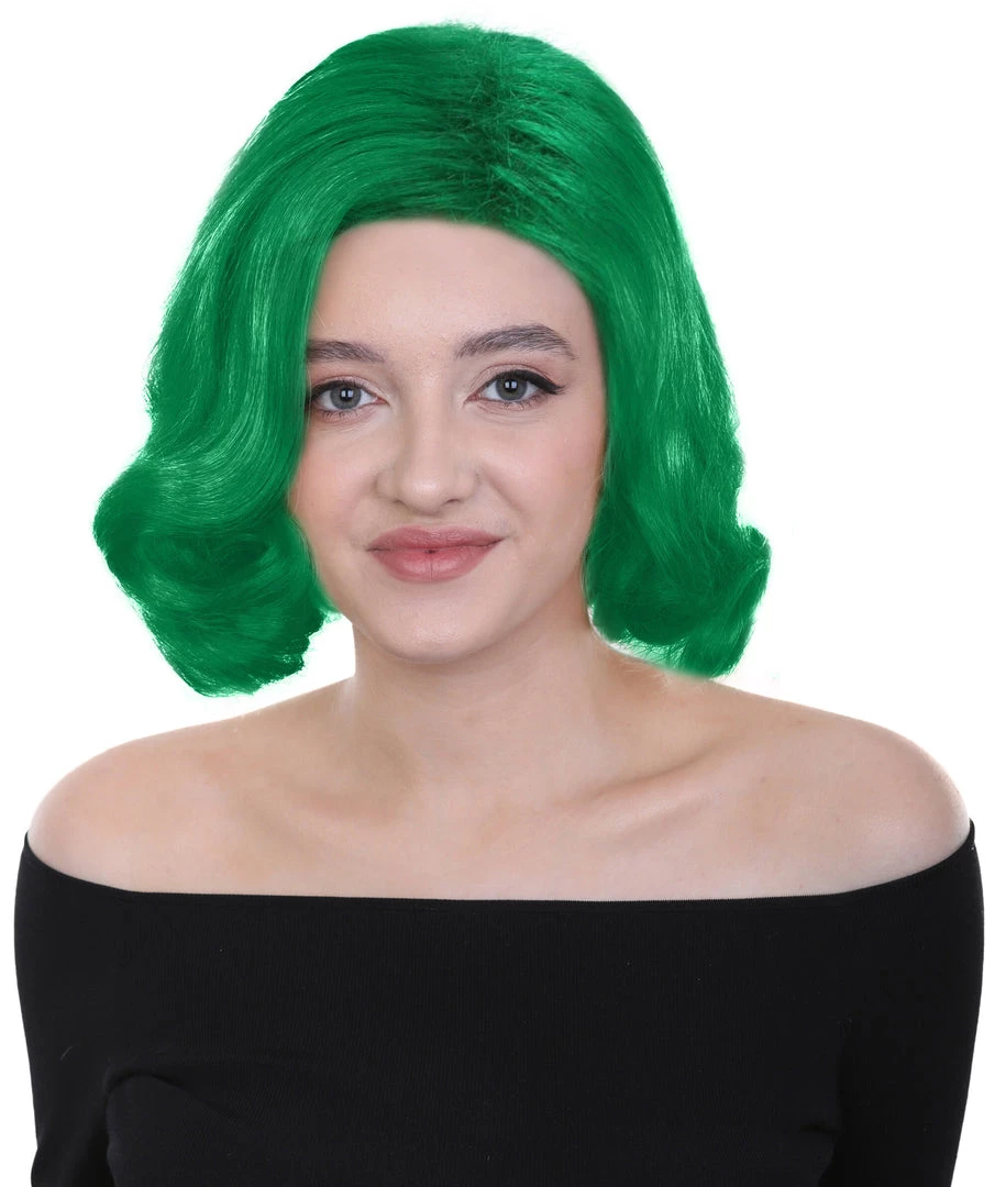 HPO Adult Women's Short Wavy Halloween Modern Wife Wig Multiple Color Options