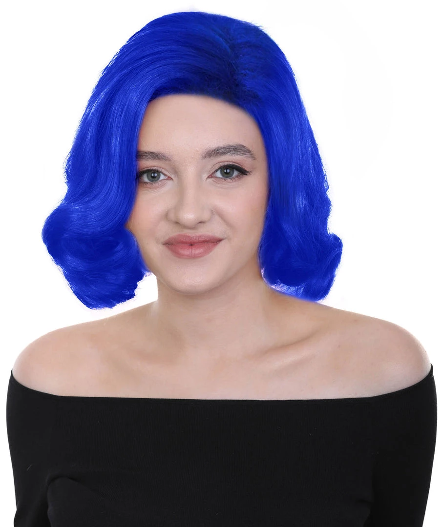 HPO Adult Women's Short Wavy Halloween Modern Wife Wig Multiple Color Options