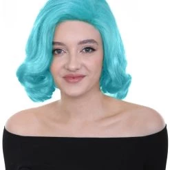 HPO Adult Women's Short Wavy Halloween Modern Wife Wig Multiple Color Options