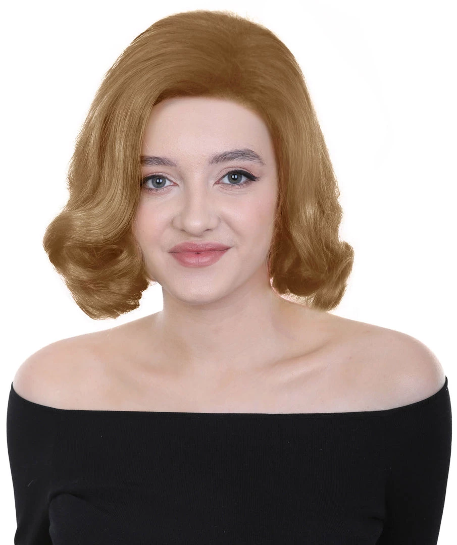 HPO Adult Women's Short Wavy Halloween Modern Wife Wig Multiple Color Options