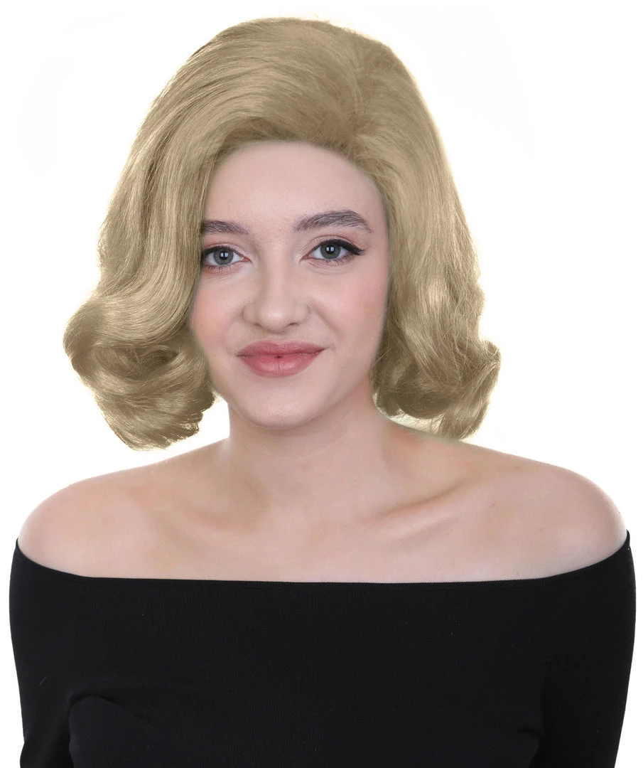 HPO Adult Women's Short Wavy Halloween Modern Wife Wig Multiple Color Options