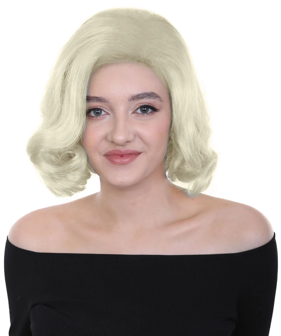 HPO Adult Women's Short Wavy Halloween Modern Wife Wig Multiple Color Options