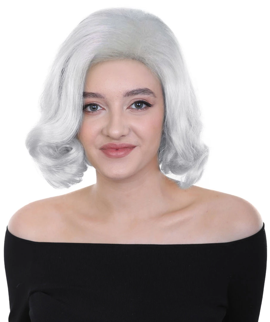 HPO Adult Women's Short Wavy Halloween Modern Wife Wig Multiple Color Options