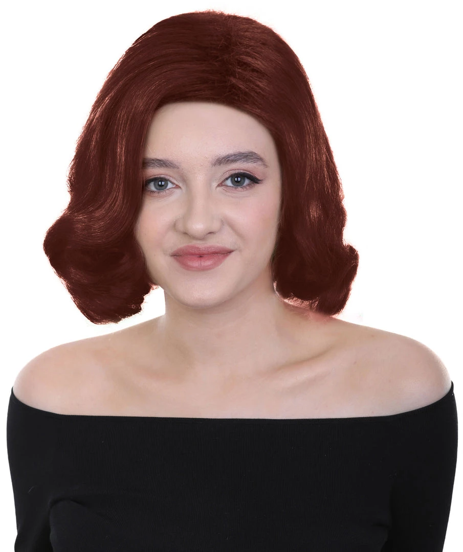 HPO Adult Women's Short Wavy Halloween Modern Wife Wig Multiple Color Options
