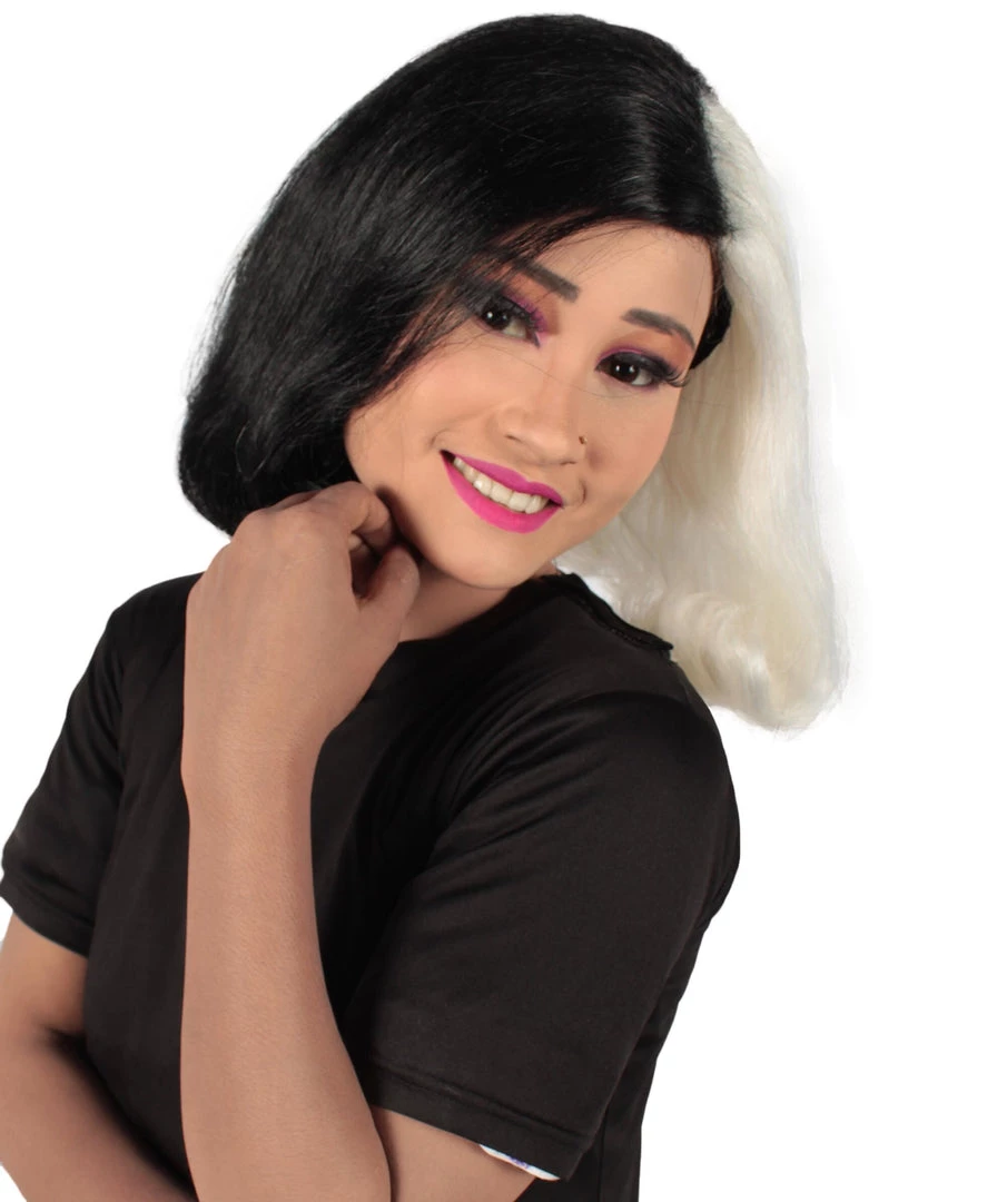 HPO Adult Women's Short Wavy Halloween Modern Wife Wig Multiple Color Options