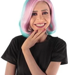 HPO Adult Women's Short Wavy Halloween Modern Wife Wig Multiple Color Options