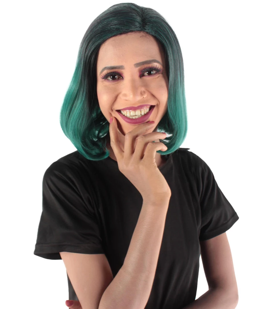 HPO Adult Women's Short Wavy Halloween Modern Wife Wig Multiple Color Options