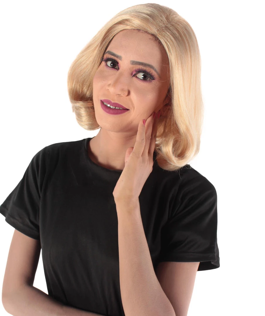 HPO Adult Women's Short Wavy Halloween Modern Wife Wig Multiple Color Options