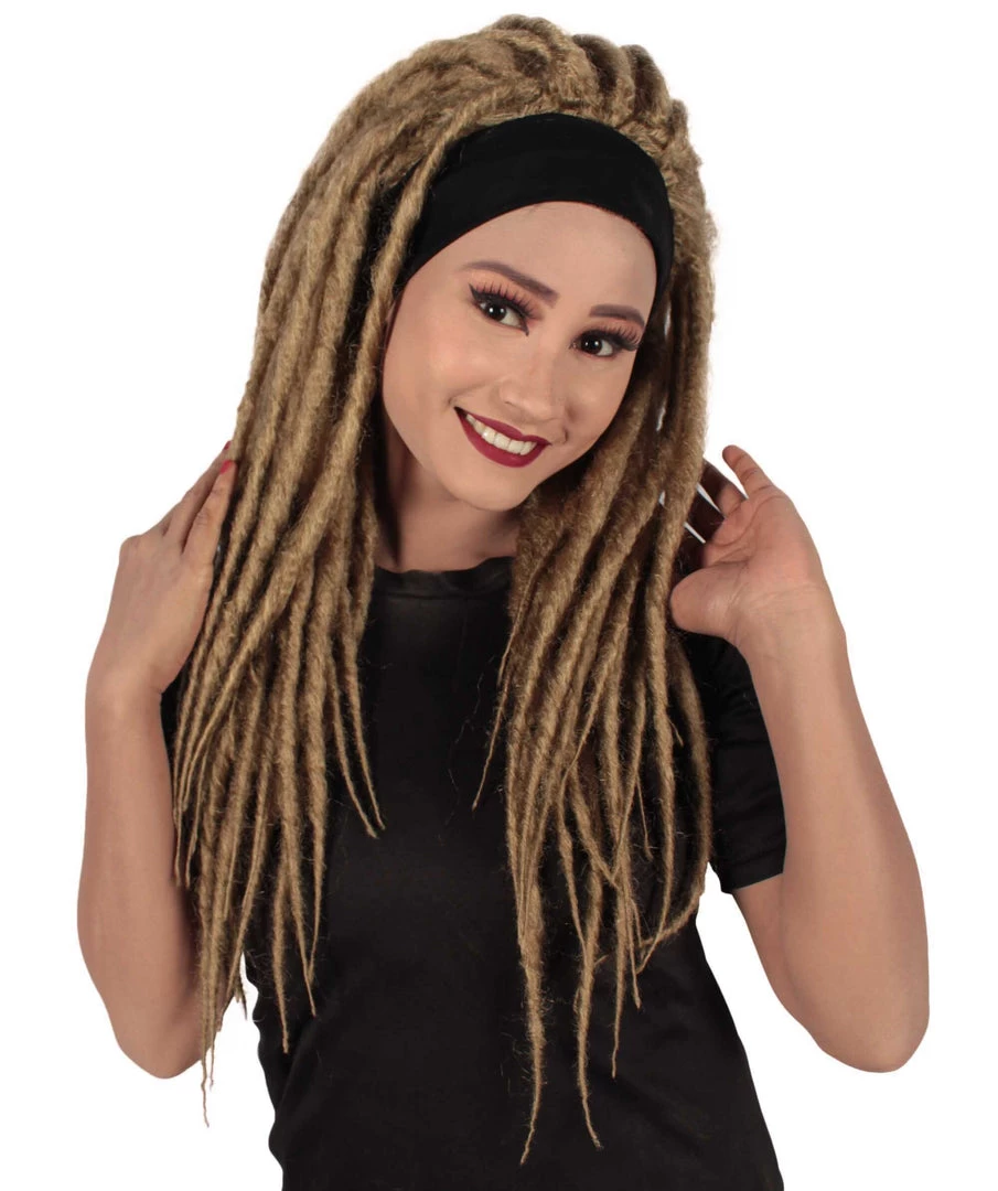 HPO Adult Women's Deluxe Brown Dreadlocks Wig