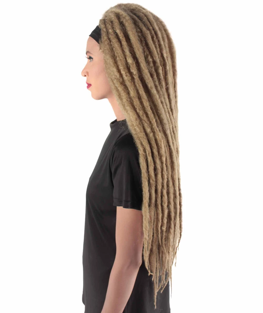 HPO Adult Women's Deluxe Brown Dreadlocks Wig