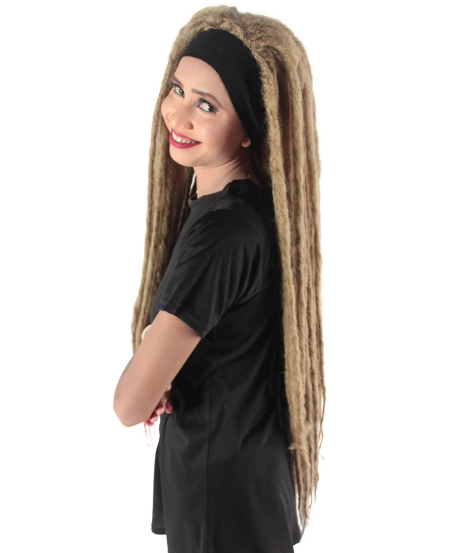HPO Adult Women's Deluxe Brown Dreadlocks Wig