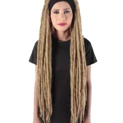 HPO Adult Women's Deluxe Brown Dreadlocks Wig
