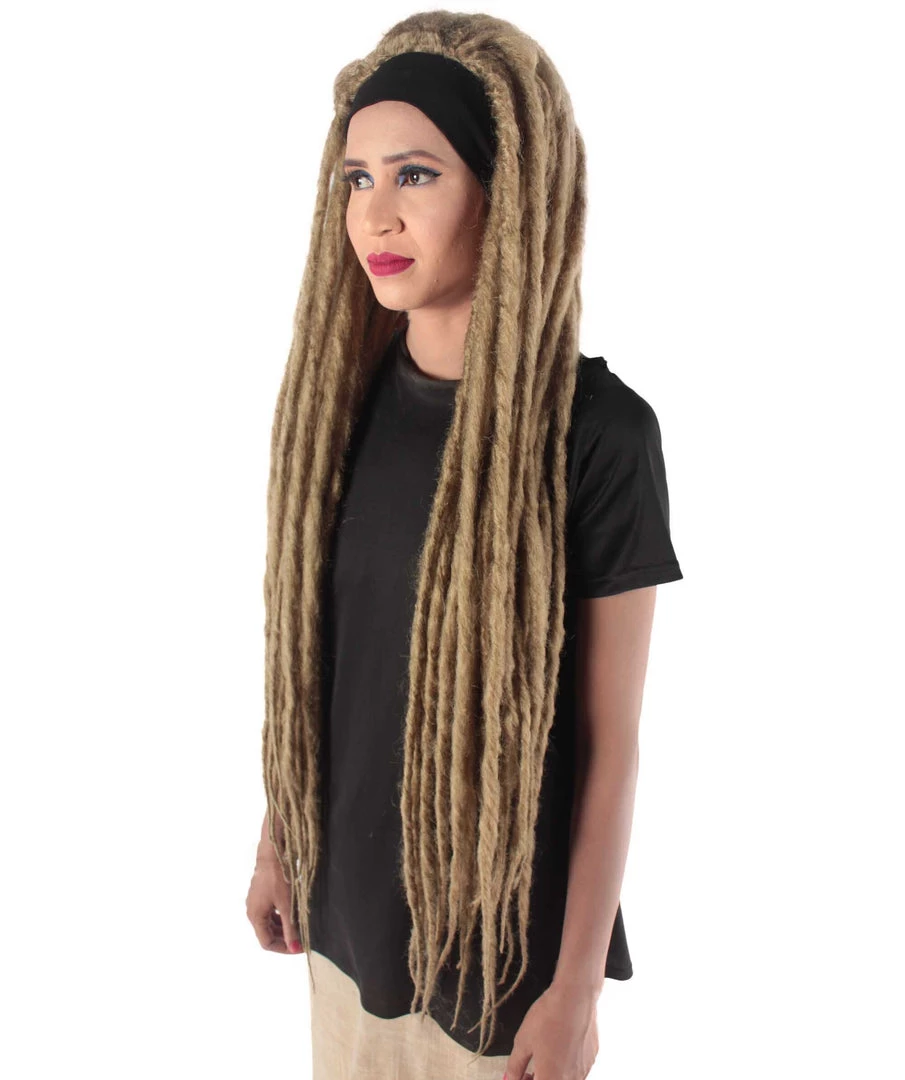 HPO Adult Women's Deluxe Brown Dreadlocks Wig